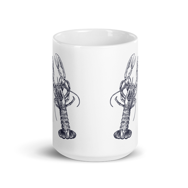 Nauti Love Lobster White glossy mug